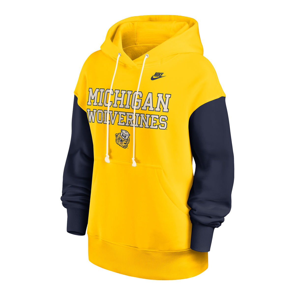 Michigan Wolverines Nike Colorblock Yellow Legacy Phoenix Hooded Sweatshirt