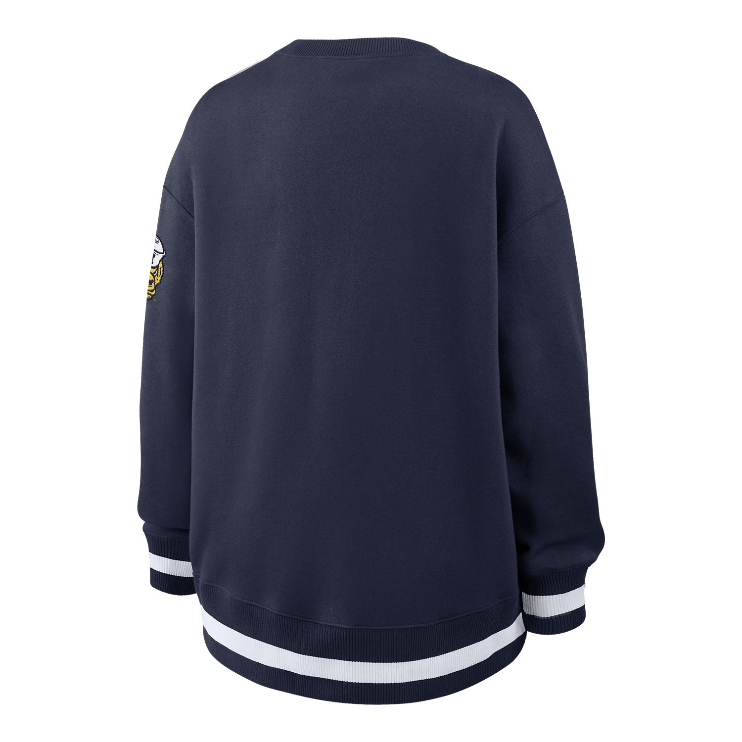 Michigan Wolverines Ladies Oversized Legacy Phoenix Crewneck Sweatshirt In Blue - Back View