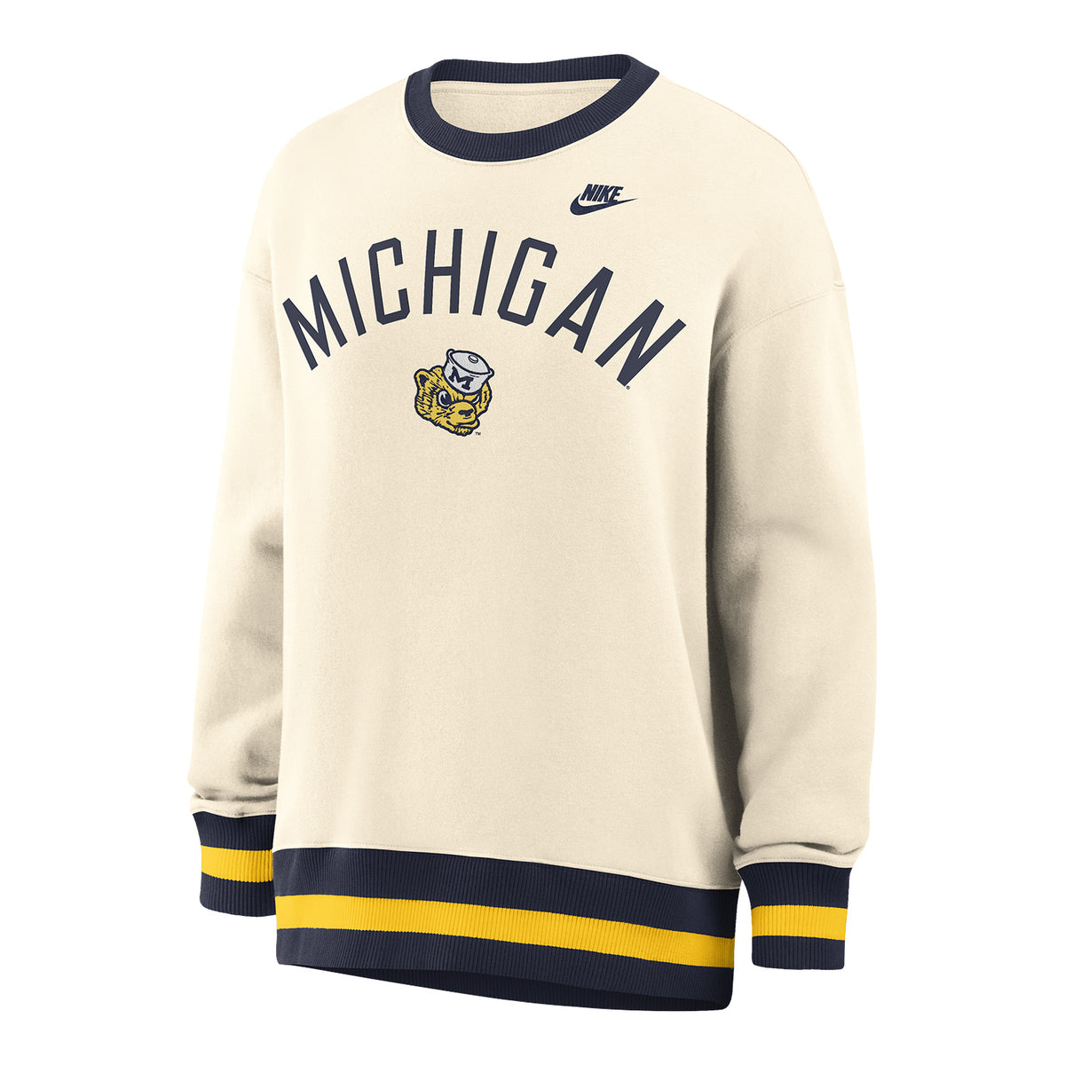 Michigan Wolverines Nike Ladies Vault Arch Oversized Crewneck