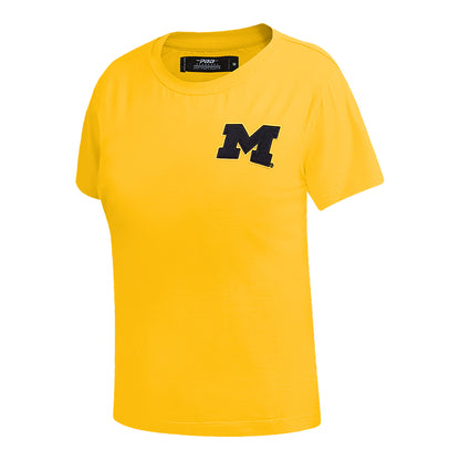 Ladies Michigan Wolverines Pro Standard T-Shirt - Angled Front View