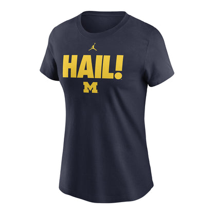 Michigan Wolverines Women's Jordan Brand Blue Ultimate Chant T-Shirt - Front View