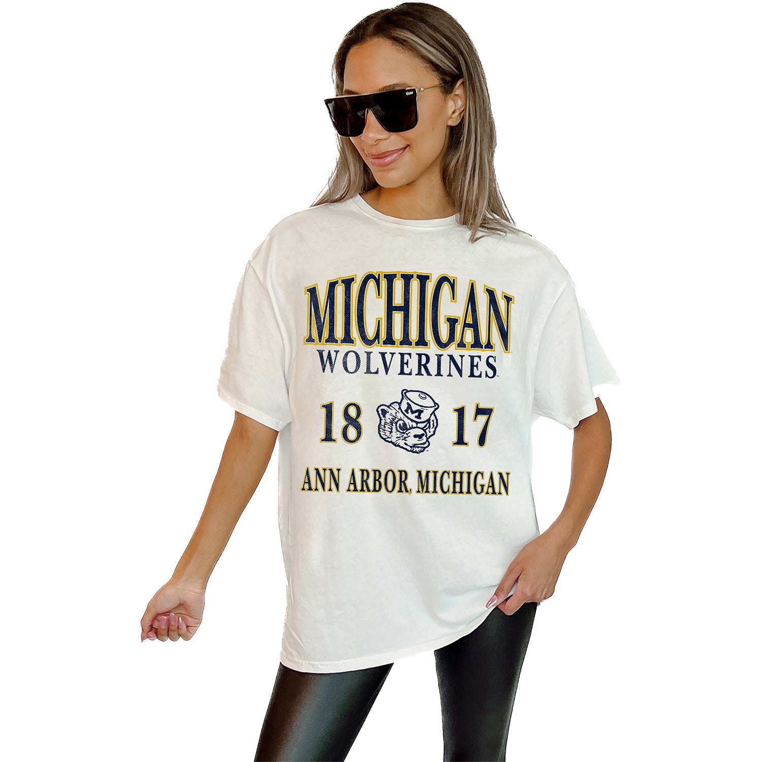 Ladies Michigan Wolverines Game Day Couture T-Shirt - Main View