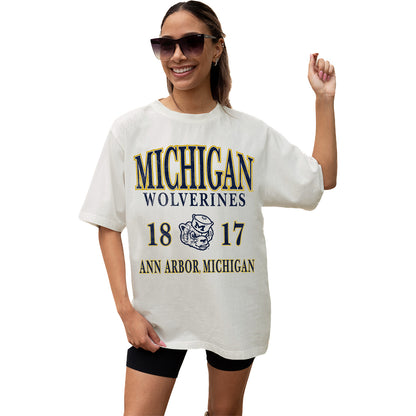 Ladies Michigan Wolverines Game Day Couture T-Shirt - Model View