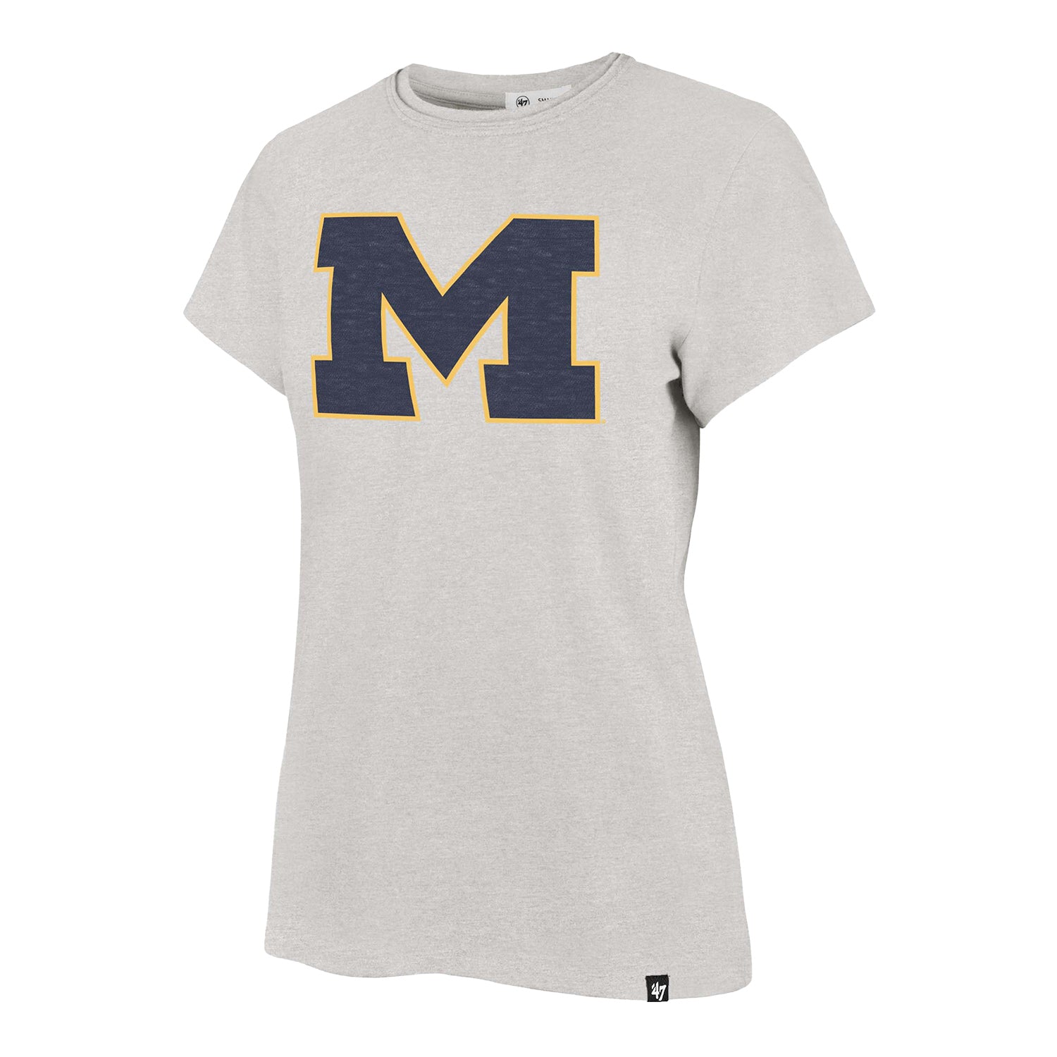 Michigan Wolverines Women's Gray '47 Brand Primary Logo Frankie T-Shirt - Front View