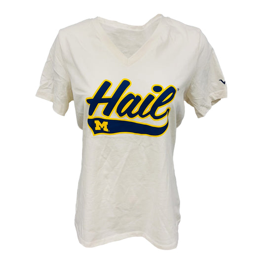 Michigan Wolverines Valiant Maize Cursive Hail Short Sleeve T-Shirt