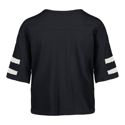 Michigan Wolverines 47 Brand Women's Navy Premier Scout Crop Tee In Black - Back View