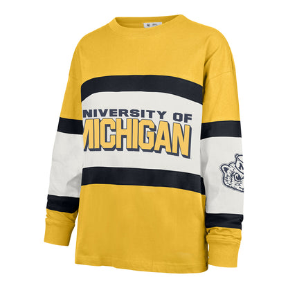 Michigan Wolverines Breezyway Archive Long Sleeve T-Shirt In Maize - Front View