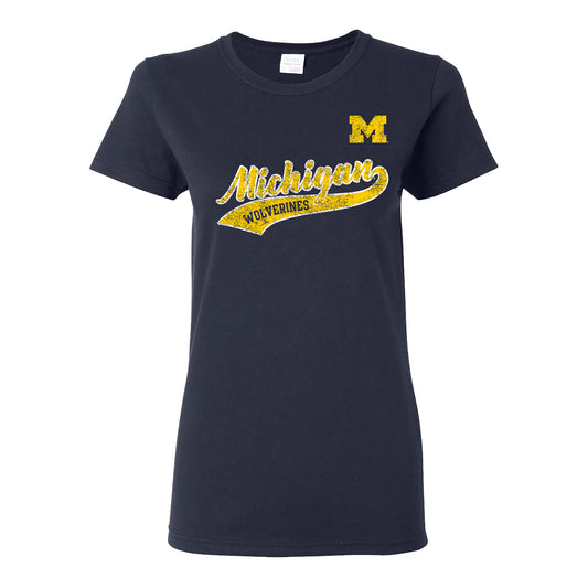 Michigan Wolverines Short Sleeve Script T-Shirt - Front View