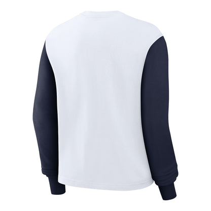 Michigan Wolverines Nike Jordan Ladies White Long Sleeve Boxy Tee - Back View