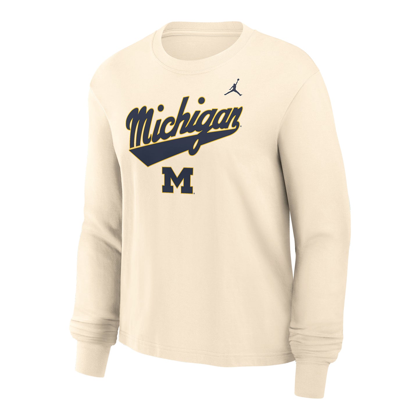 Michigan Wolverines Jordan Script Boxy T-Shirt - Front View