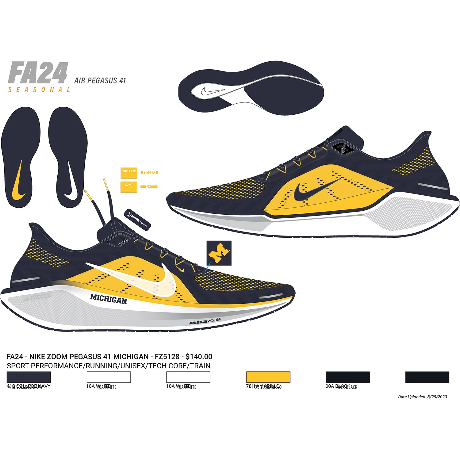 Michigan Nike Zoom Pegasus 41 The M Den Shop