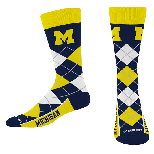 Michigan Wolverines Argyle Sock - Main View