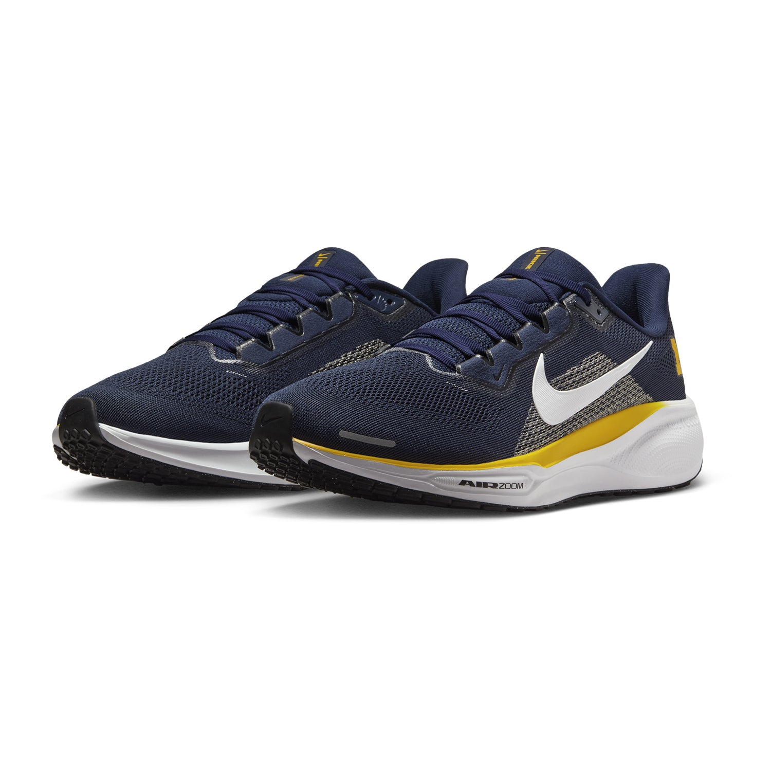 Michigan Wolverines Nike Pegasus Zoom 41 Shoes In Navy - Front Left View