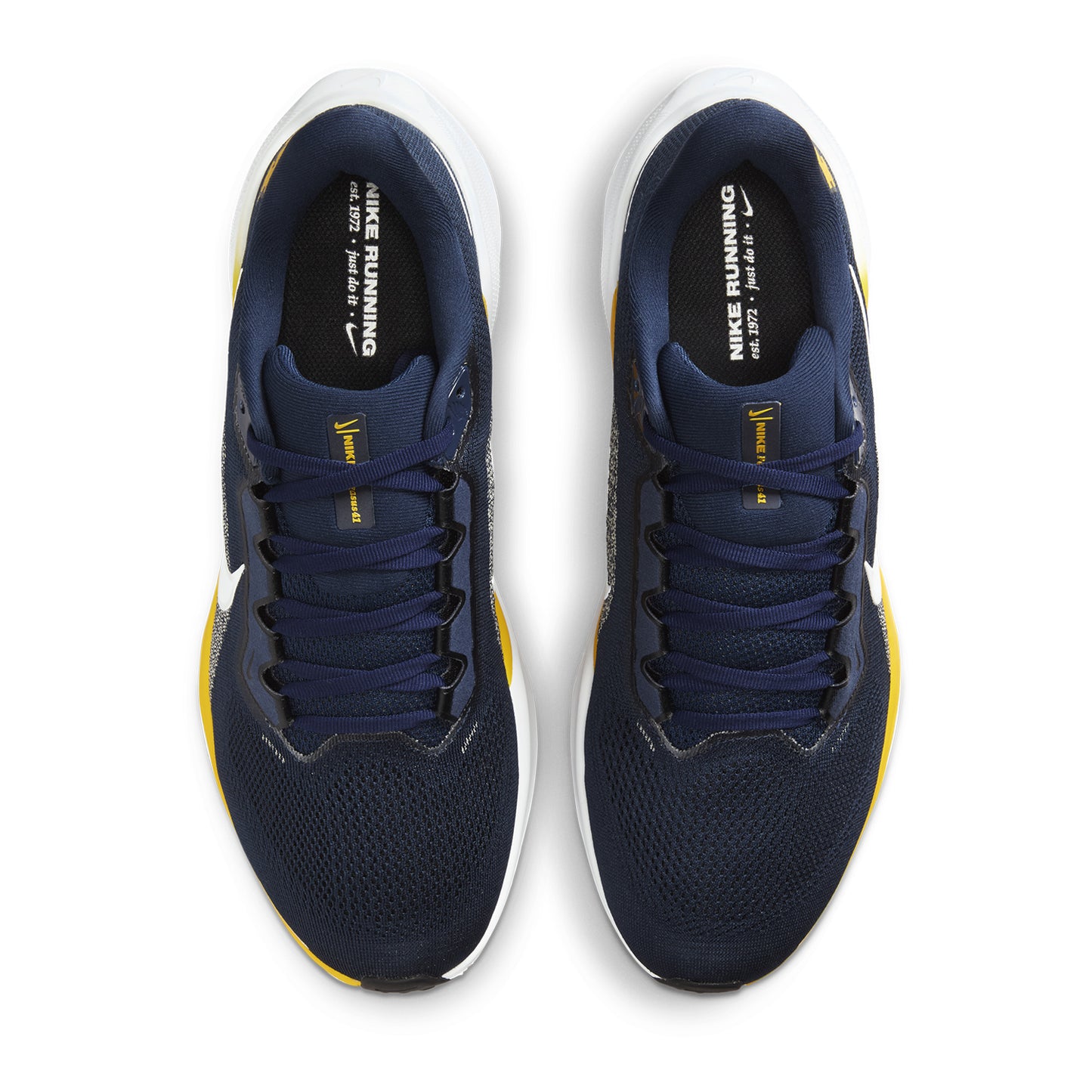Michigan Wolverines Nike Pegasus Zoom 41 Shoes In Navy - Above View