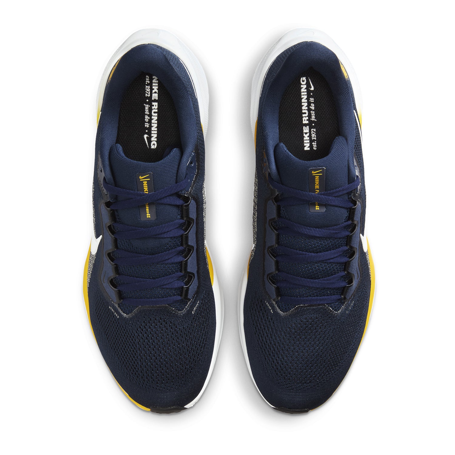 Michigan Wolverines Nike Pegasus Zoom 41 Shoes In Navy - Above View