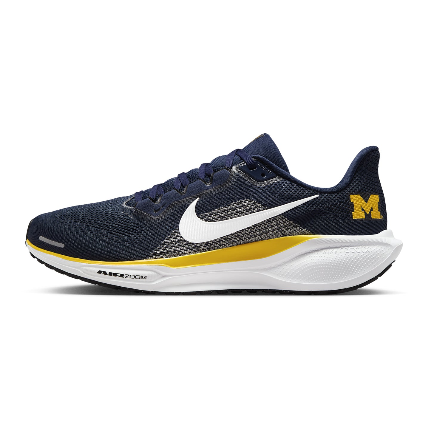 Michigan Wolverines Nike Pegasus Zoom 41 Shoes In Navy - Outside View