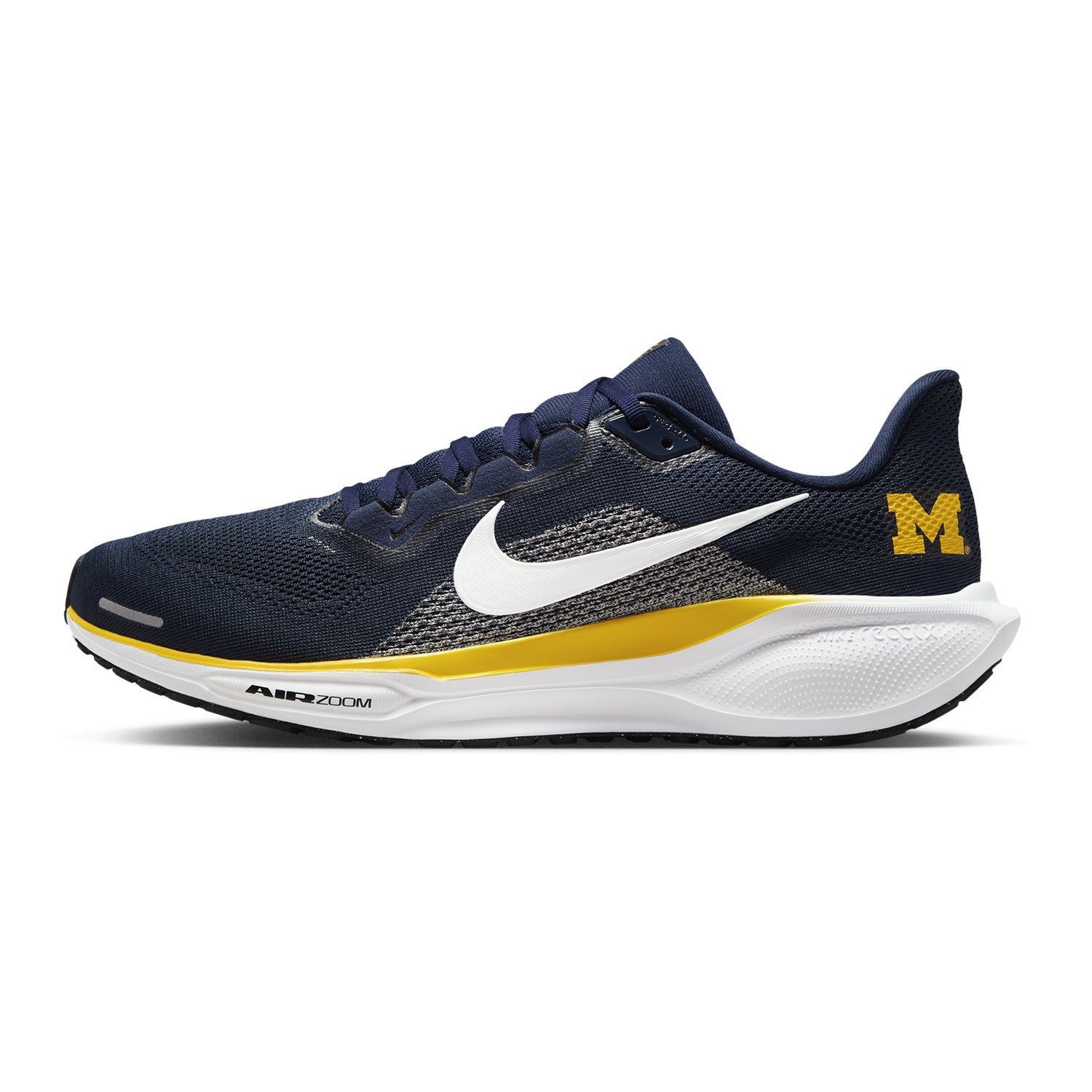 Michigan Wolverines Nike Pegasus Zoom 41 Shoes In Navy - Outside View