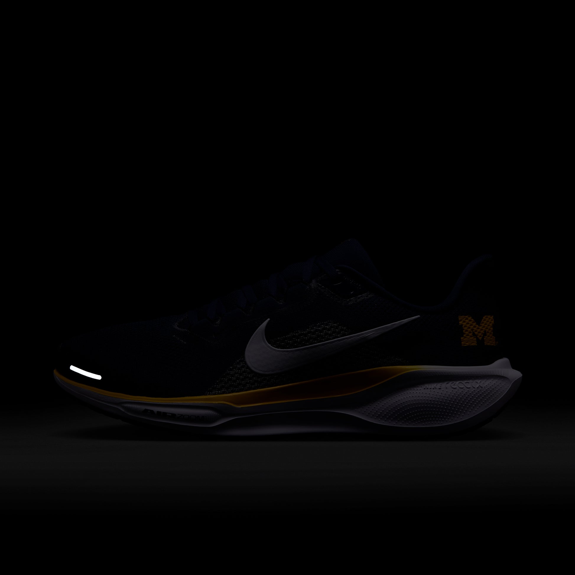 Michigan Wolverines Nike Pegasus Zoom 41 Shoes In Navy - Night View
