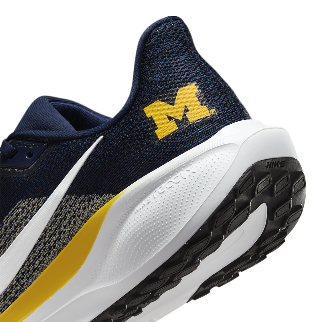 Michigan Wolverines Nike Pegasus Zoom 41 Shoes In Navy - Logo View