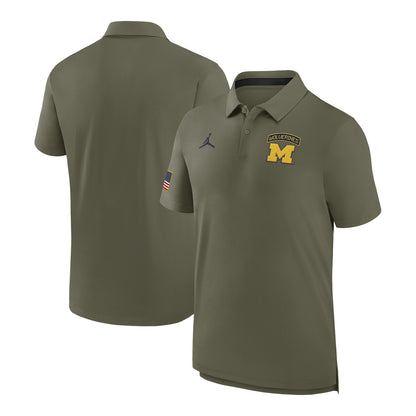 Michigan Wolverines Jordan Military Polo - Multi View