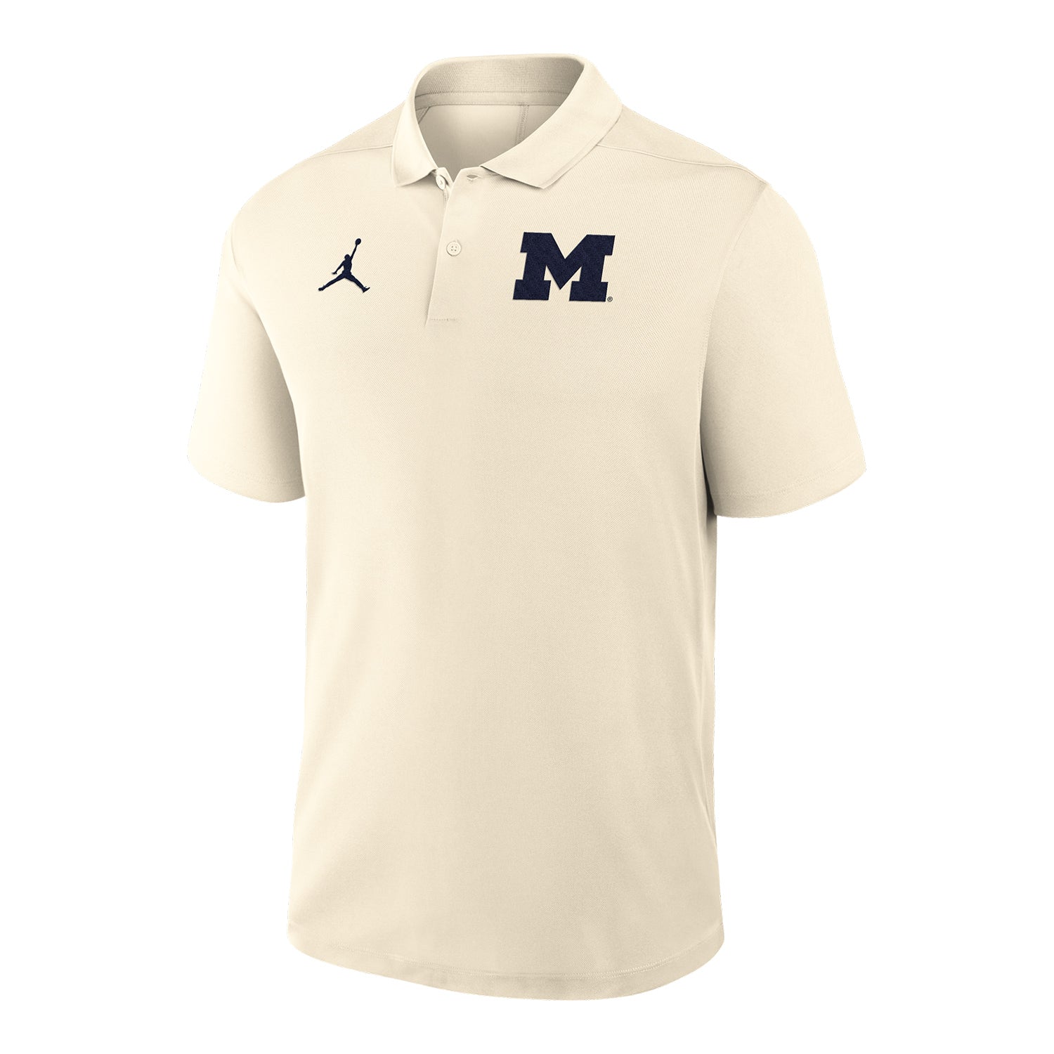 Michigan Wolverines Nike Jordan Tan Victory Polo - Front View