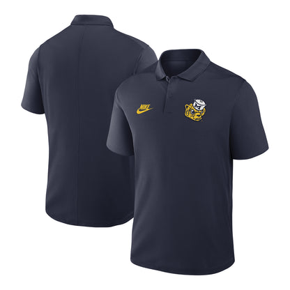 Michigan Wolverines Nike Navy Legacy Victory Polo - Front & Back View