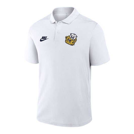Michigan Wolverines Jordan Nike Victory Vault White Polo In White - Front View