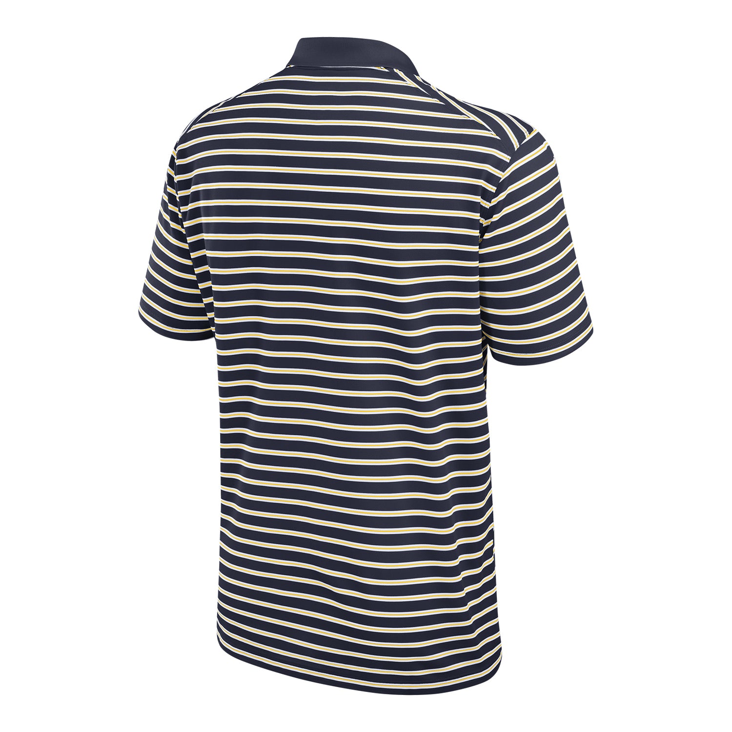 Michigan Wolverines Nike Jordan Striped Logo Polo In Navy - Back View