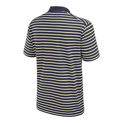 Michigan Wolverines Nike Jordan Striped Logo Polo In Navy - Back View