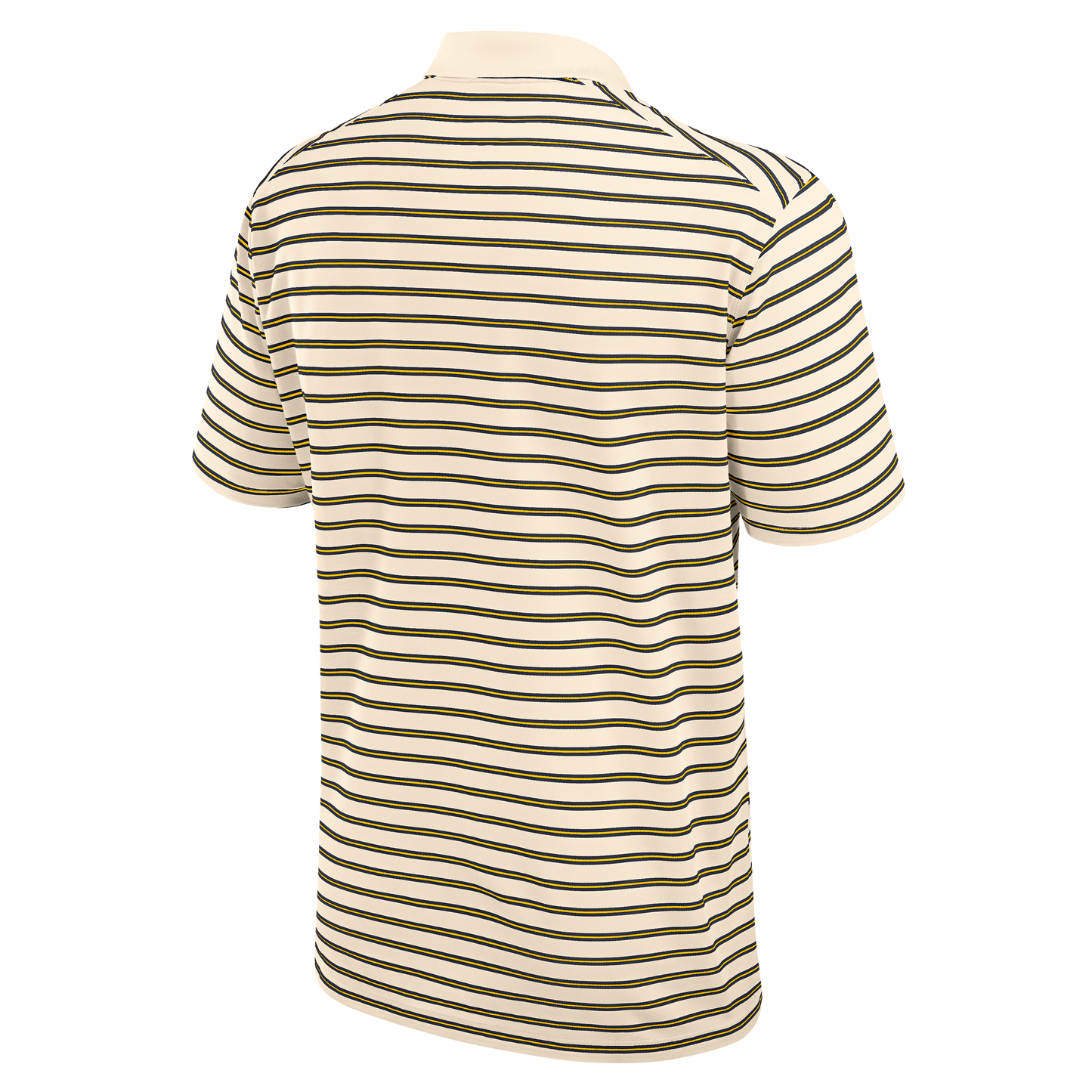 Michigan Wolverines Jordan Primary Logo Cream Striped Polo - Back View