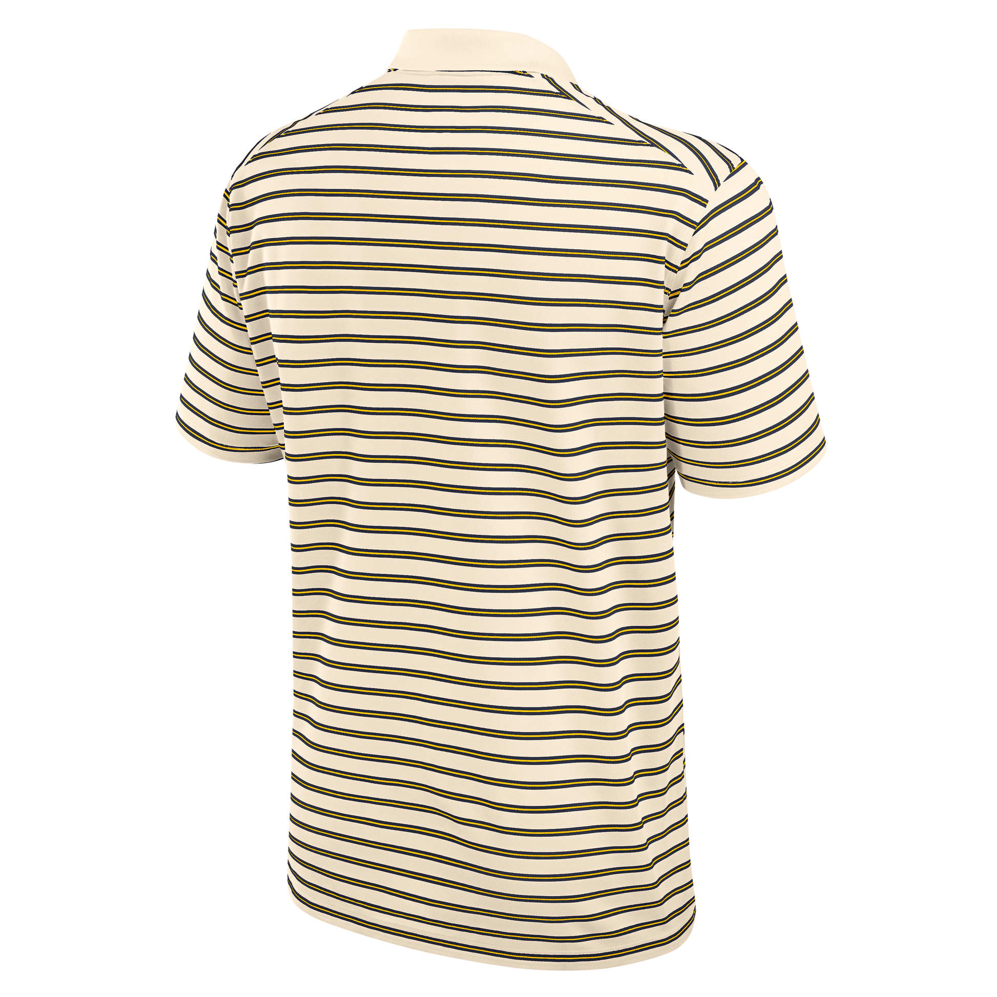 Michigan Wolverines Jordan Primary Logo Cream Striped Polo - Back View
