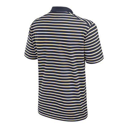 Michigan Wolverines Jordan Solid Foundation Striped Navy Polo In Navy - Back View