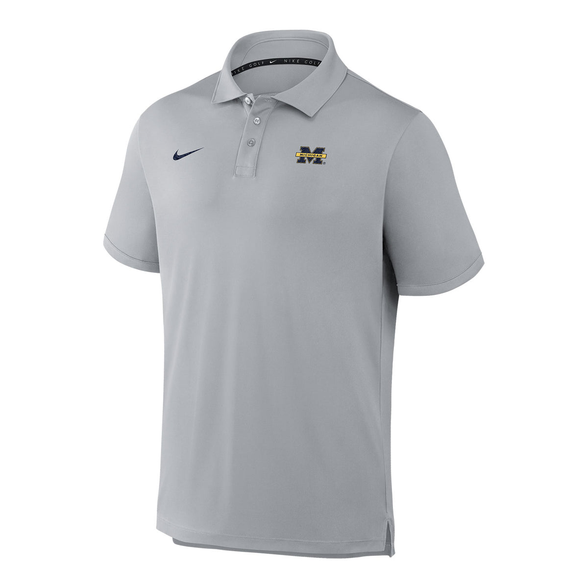 Michigan Wolverines Nike Grey Par 5 Split Logo Polo - Front View