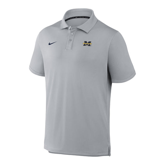 Michigan Wolverines Nike Grey Par 5 Split Logo Polo - Front View