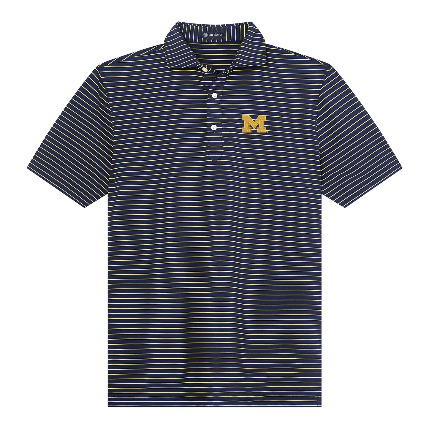 Michigan Wolverines Navy Stripe Polo