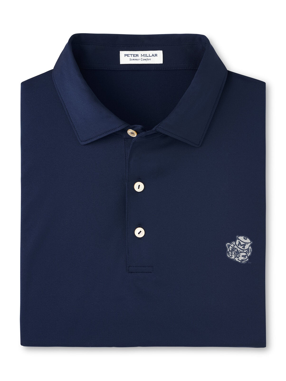 Michigan Wolverines Vault Logo Solid Navy Polo - Front View