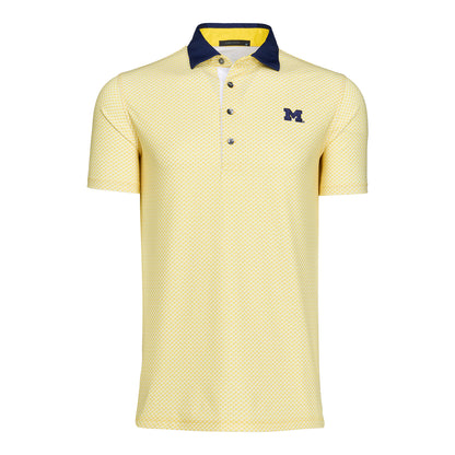 Michigan Wolverines Yellow Wing Helmet Polo