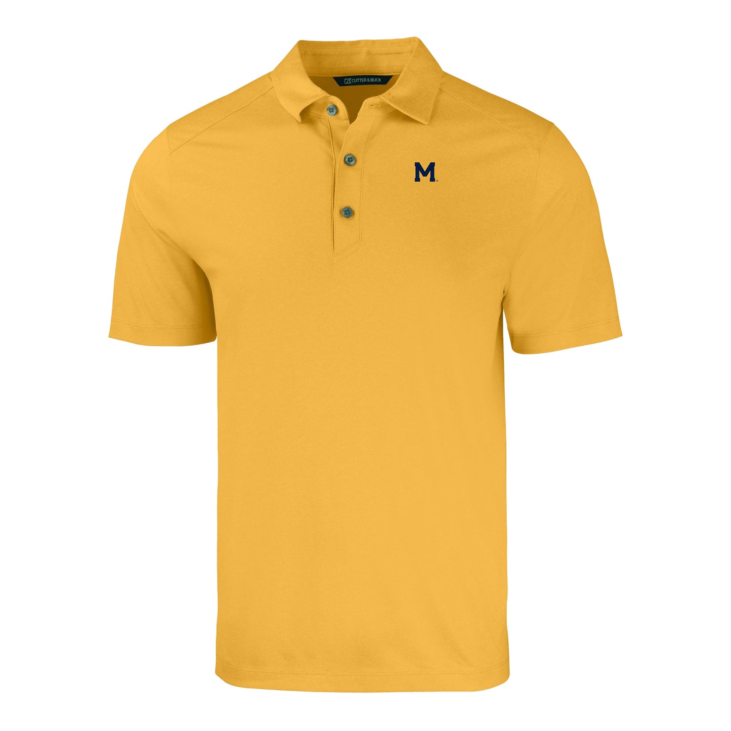 Michigan Wolverines Cutter & Buck Forge Eco Recycled Maize Polo - Front View