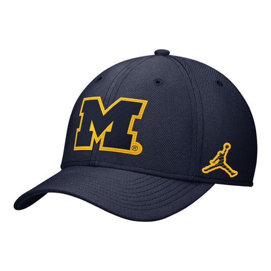 Jordan Brand x University of Michigan Swoosh Flex Hat Navy - Angled Left View