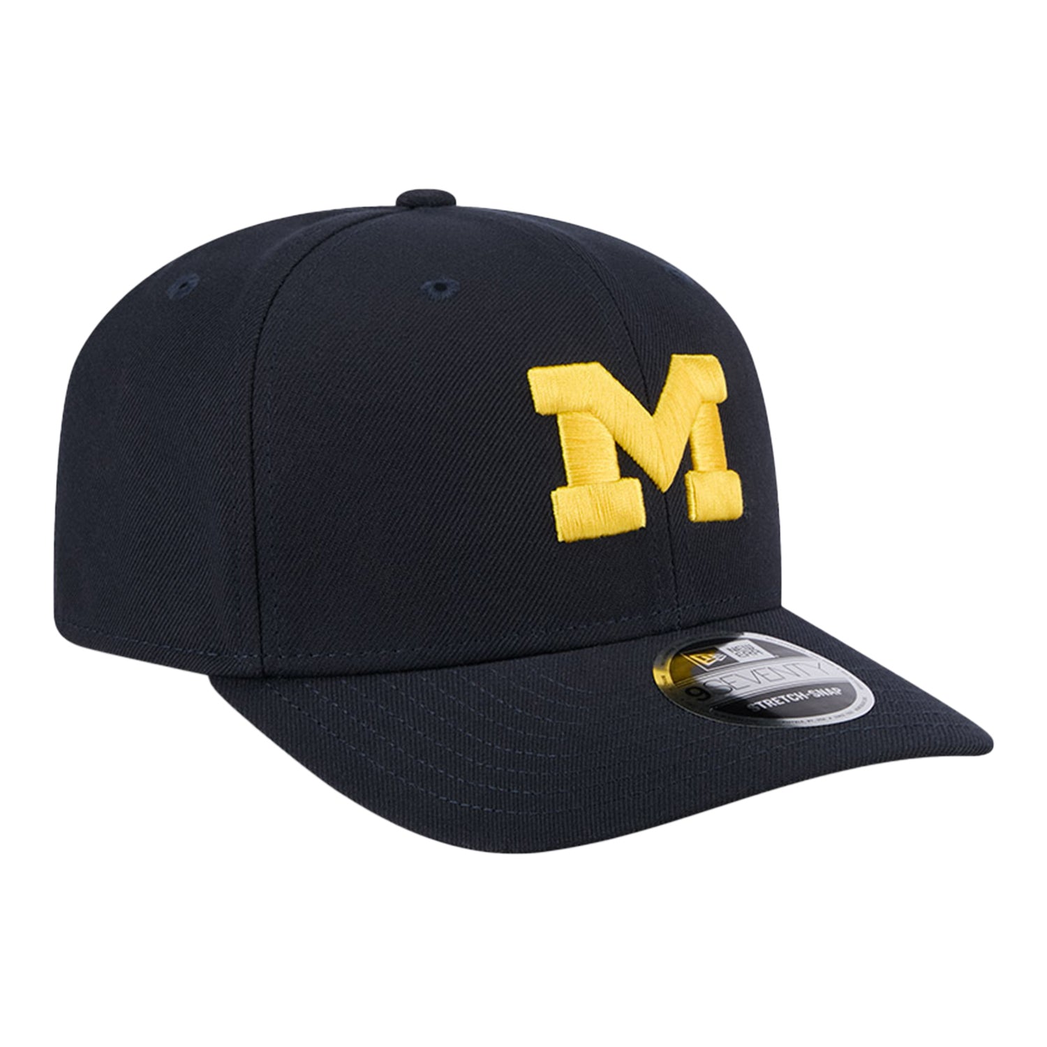 Michigan Wolverines New Era Navy Adjustable Hat - Right Angled View