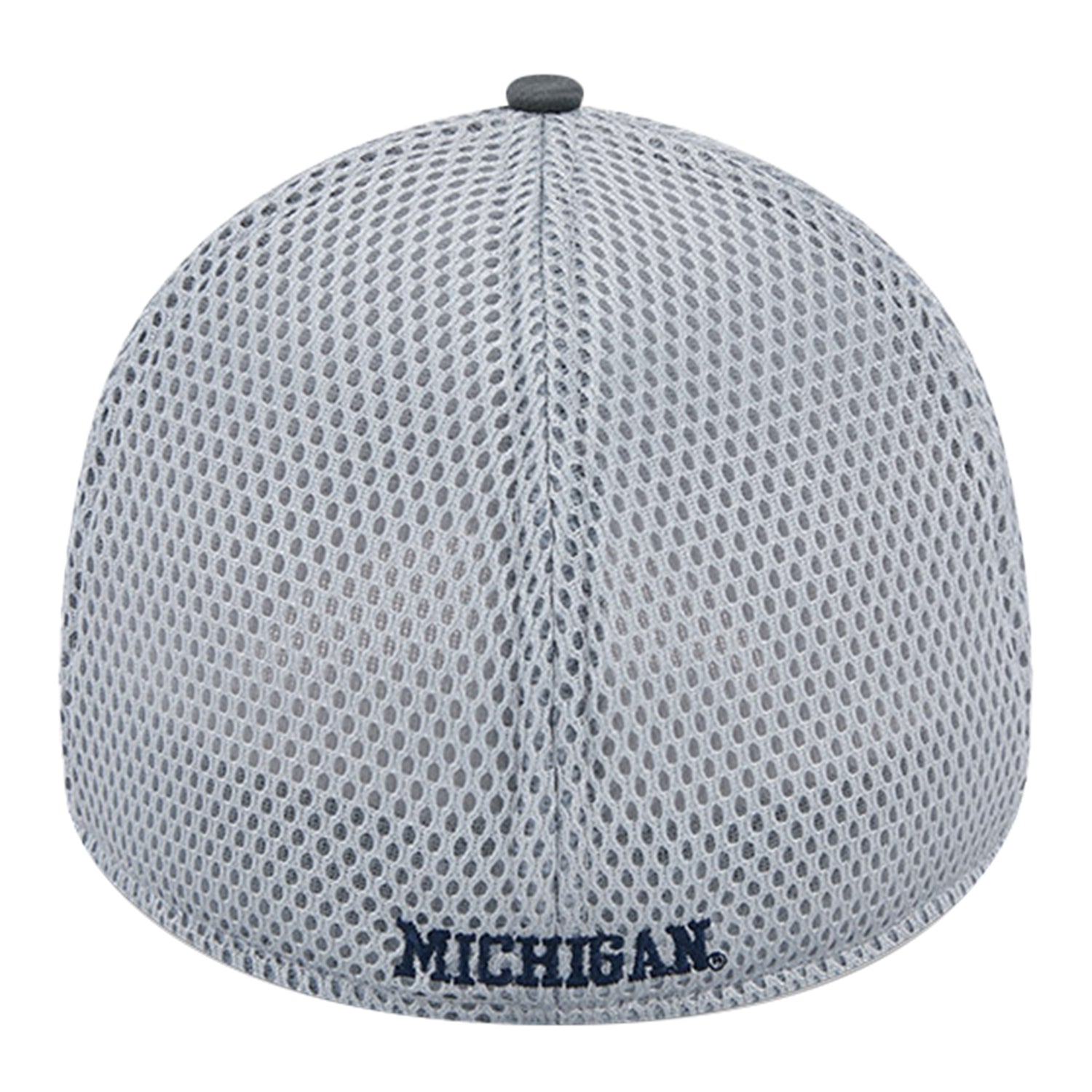 Michigan Wolverines New Era Camo Yellow Flex Fit Hat - Back View