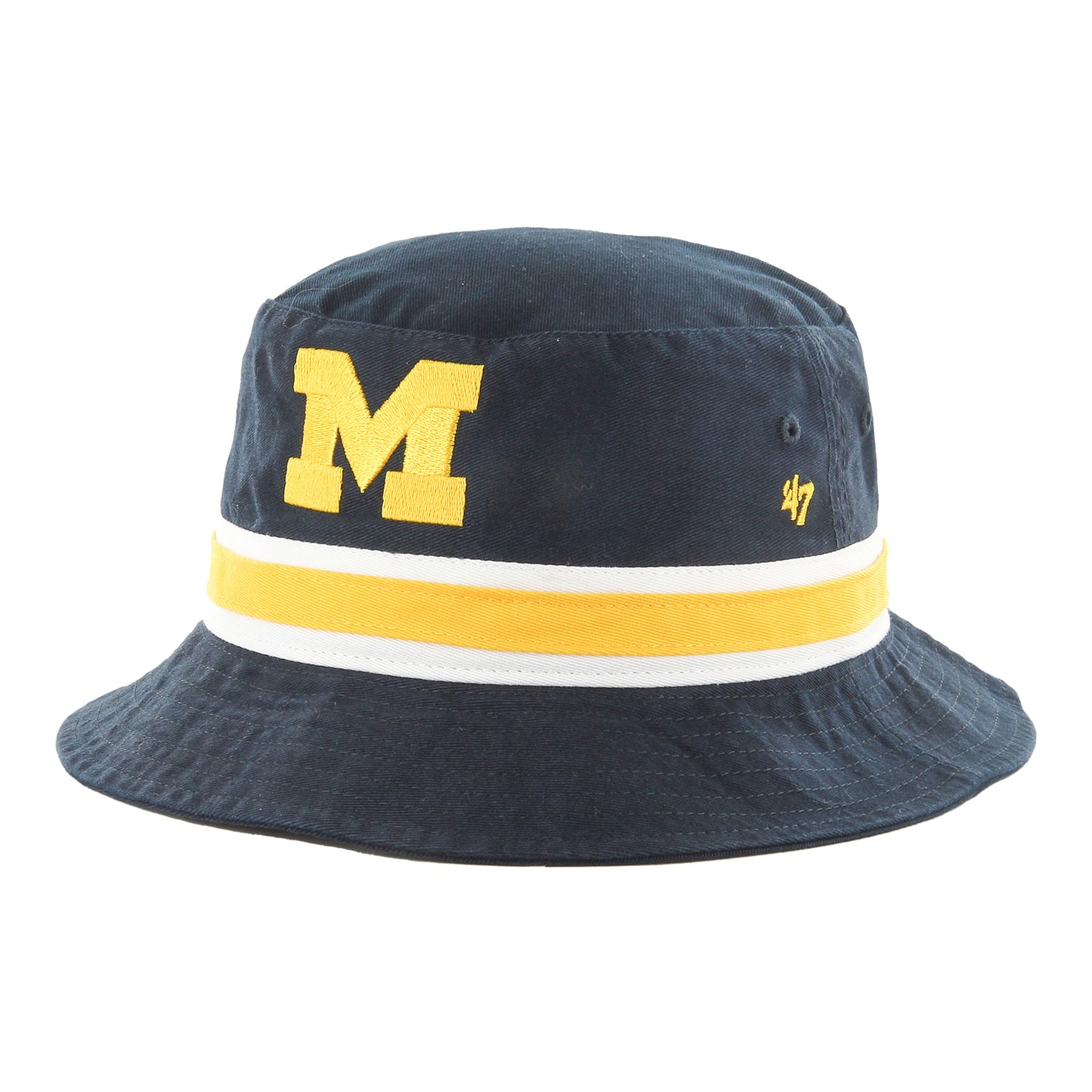 Michigan Wolverines 47 Brand Striped Navy Bucket Hat - Front View