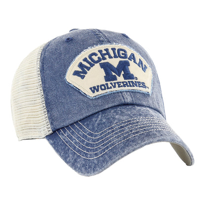 Michigan Wolverines 47 Brand Denali Blue Adjustable Trucker Hat - Right Angled View