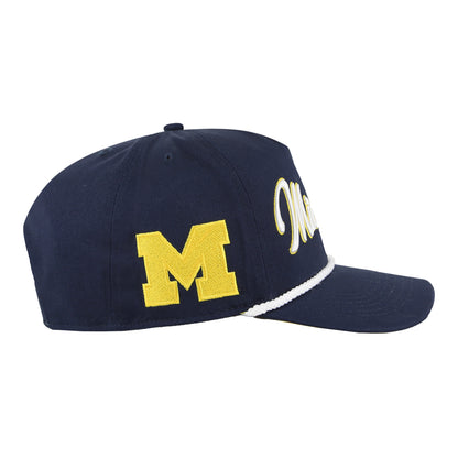 Michigan Wolverines 47 Brand Hitch Navy Adjustable Hat - Right View