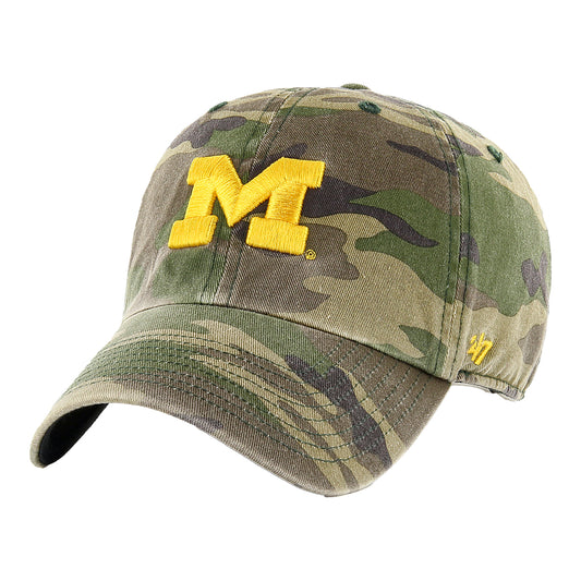 Michigan Wolverines 47 Brand Clean Up Camo Adjustable Hat - Left Angled View