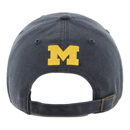 Michigan Wolverines 47 Brand Clean Up Arched Hail Navy Adjustable Hat - Back View