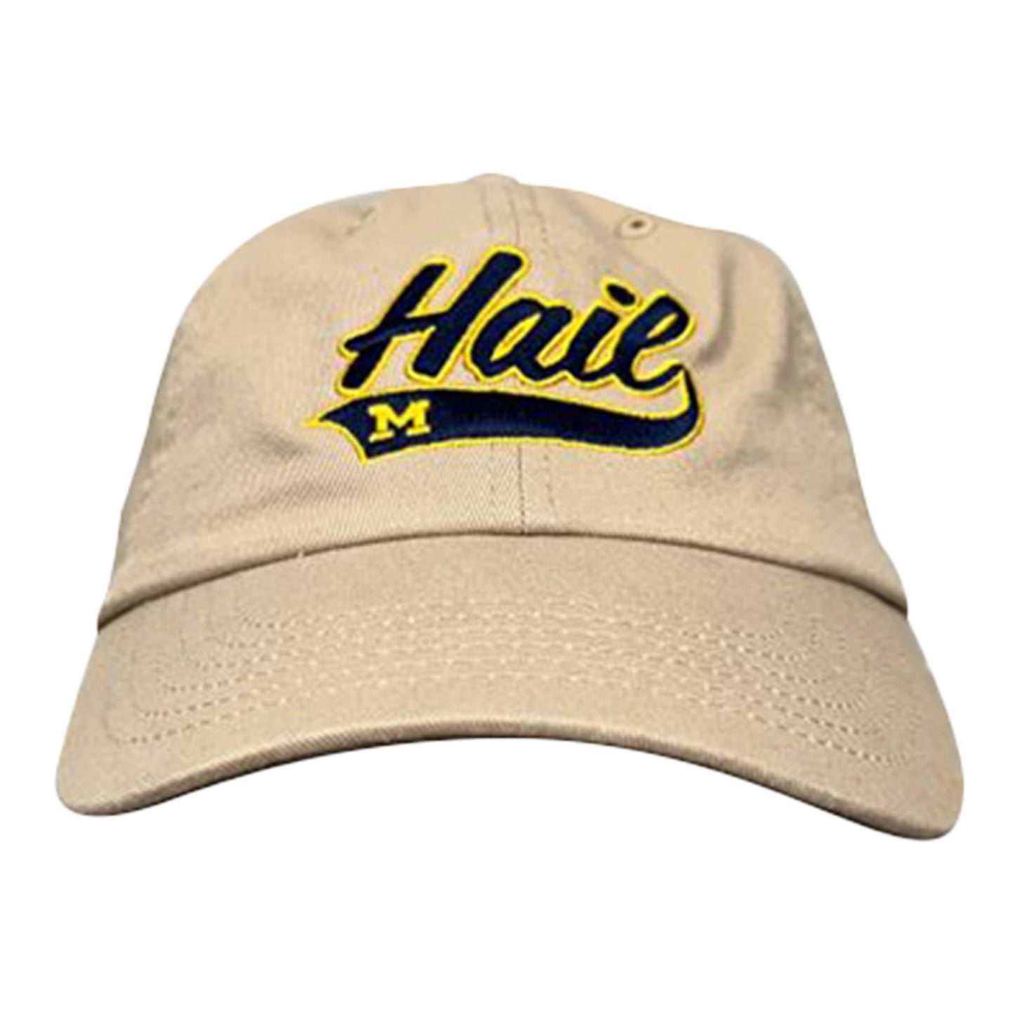 Michigan Wolverines Valiant Hail Tan Adjustable Hat - Front View