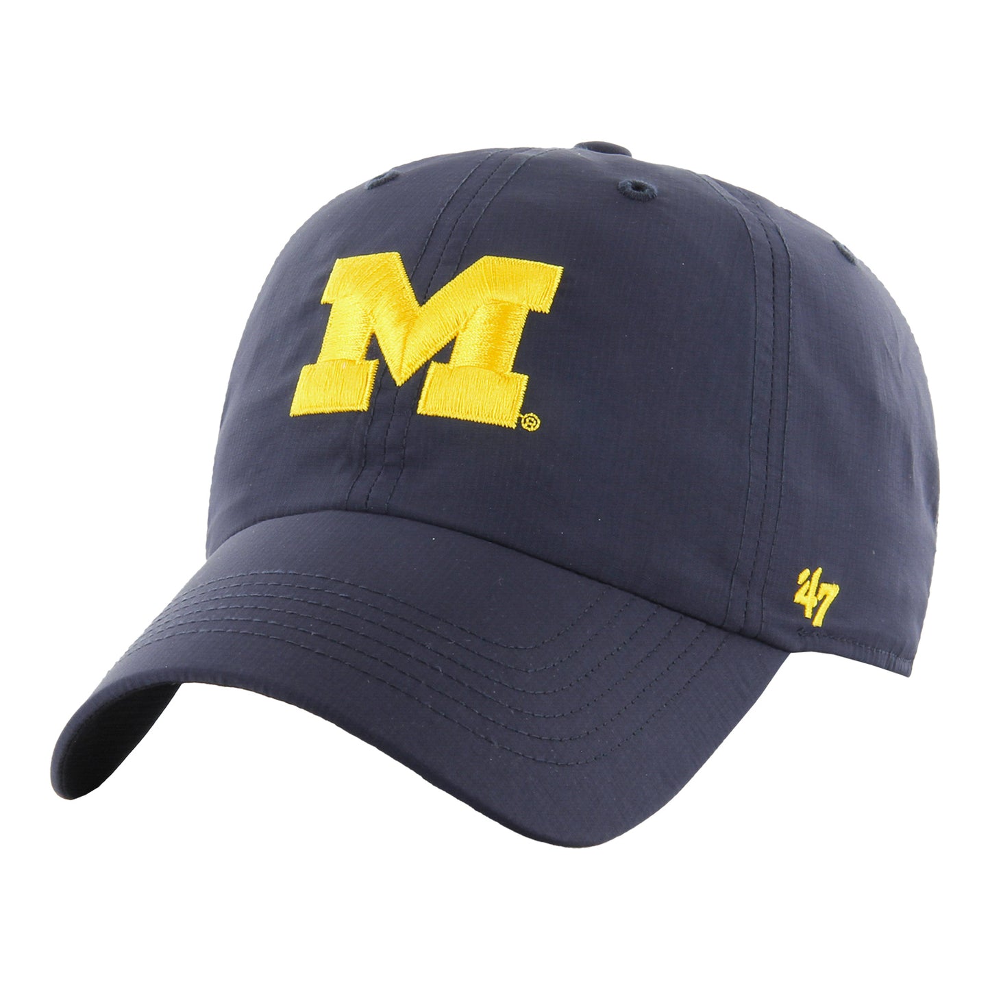 Michigan Wolverines 47 Brand Clean Up Navy Adjustable Hat - Left Angled View