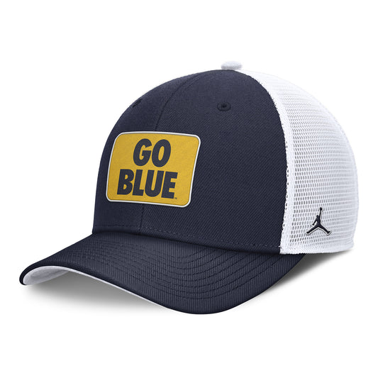 Michigan Wolverines Nike Go Blue Navy Adjustable Hat - Left Angled View