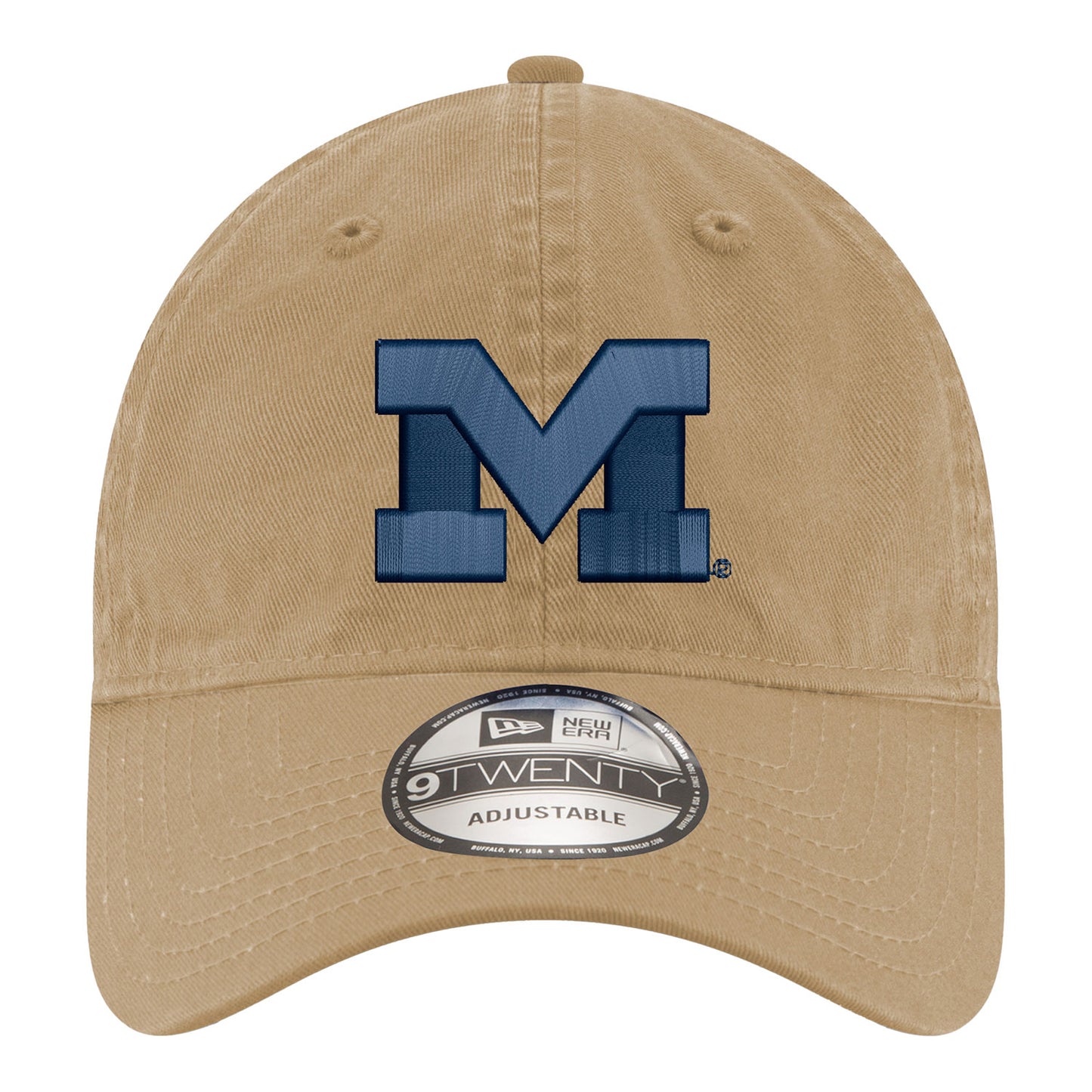 Michigan Wolverines Primary Logo Adjustable Tan Hat - Front View